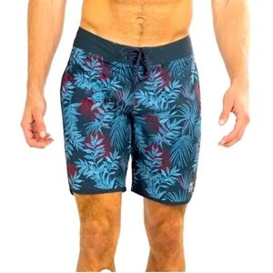 Travis Matthew's Mens Blue Party Hearty Board Shorts Size 32W Swim Travel Beach